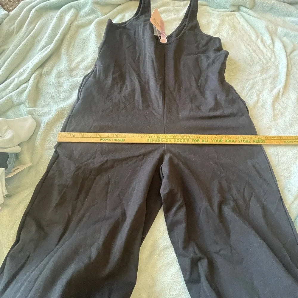 Savage Fenty NWT Black cotton blend wide leg jumpsuit comfort loungewear - Picture 14 of 16